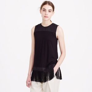 J. Crew black fringe sleeveless top